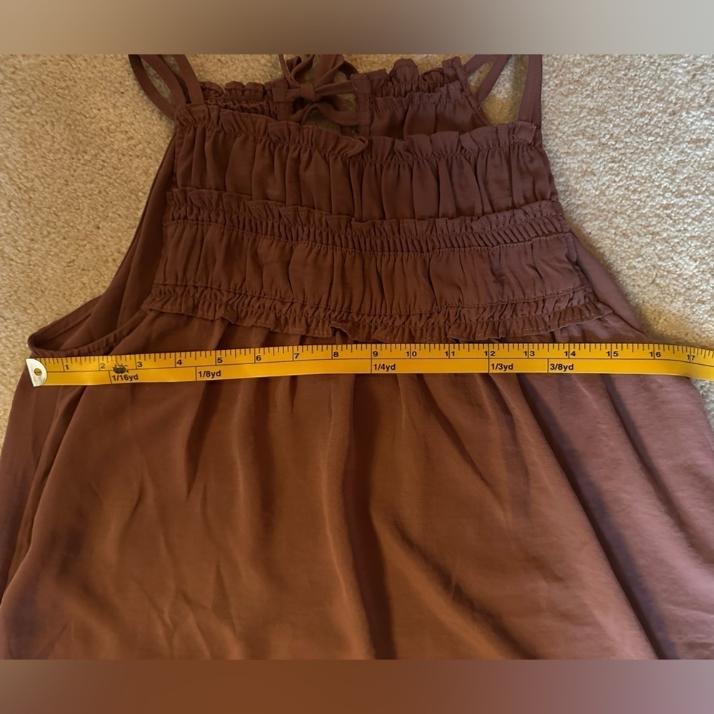 Maurice’s Small Dusty Rose Ruffle Key Hole Tie back Tank NWT - Picture 6 of 9